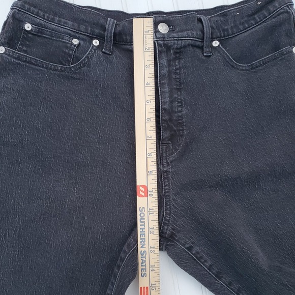 Madewell Jeans Womens 32 Black Denim 90s‎ Straight High Rise Grunge Hipster - Picture 4 of 11